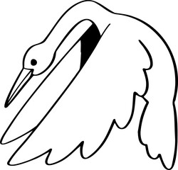 hand drawn bird illustration.