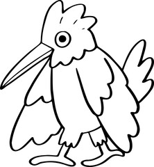 hand drawn bird illustration.