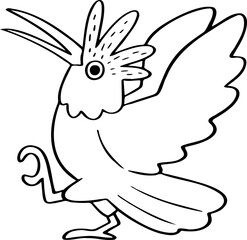 hand drawn bird illustration.