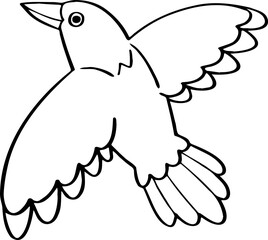 hand drawn bird illustration.