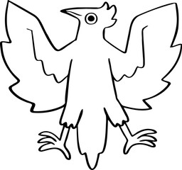hand drawn bird illustration.