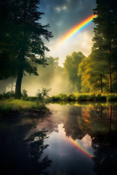 rainbow over the lake © Patrick