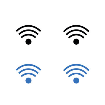 Black and blue Wi- Fi icon white background