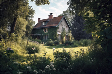 Obraz premium Country house in the countryside 