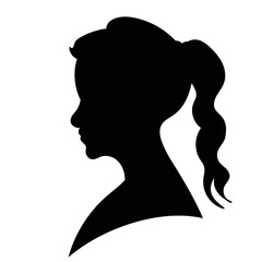 silhouette portrait woman, girl vector