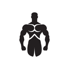 Male bodybuilder gym black icon vector 