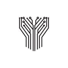 Circuit vector illustration design template