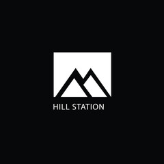 Hill station logo design vector illustration