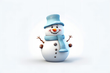 Fototapeta premium Snowman 3d animation Made with Generative AI