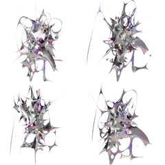 Abstract chrome shape a sci fi sculpture for digital art