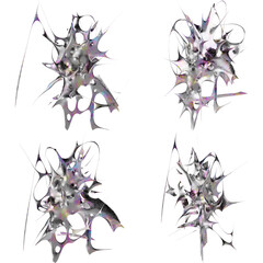 Abstract chrome shape a sci fi sculpture for digital art