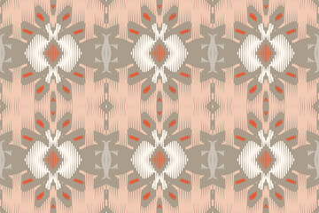 Ikat Damask Embroidery Background. Ikat Damask Geometric Ethnic Oriental Pattern traditional.aztec Style Abstract Vector illustration.design for Texture,fabric,clothing,wrapping,sarong.