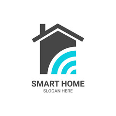SMART HOME OR HOUSE LOGO CONCEPT. HOME AND WIFI ICON
