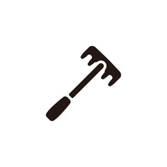 Hand rake icon.Flat silhouette version.