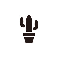 Succulent plant icon.Flat silhouette version.