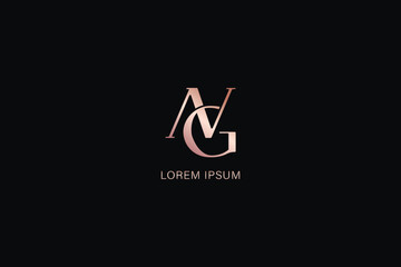 luxury ng letter fashion brand design modern style creative golden wordmark design typography illustration, ng lettering, ng logo