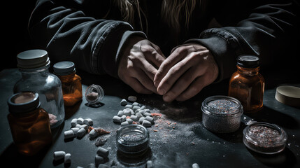 The Haunting Reality of Drug Addiction - obrazy, fototapety, plakaty