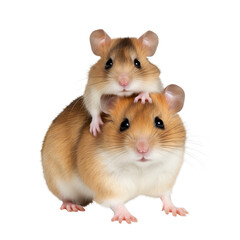 hamster mom and baby hamster isolated on transparent background cutout , generative ai