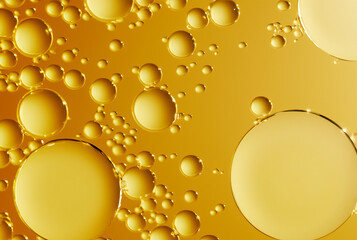 luxury gold cosmetic essence liquid bubbles molecules antioxidant of liquid bubble
