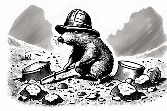 A mole in a miner's hat who digs
Generative AI