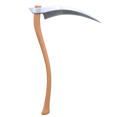 Scythe on white background 3d rendering
