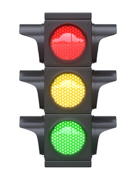Traffic light isolated from background 3d rendering