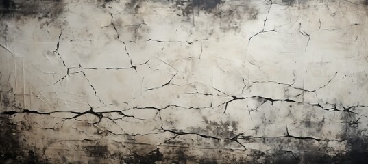 Grunge vintage wall with cracked paint texture. Generative AI technology.