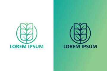 Leaf plant logo template design vector