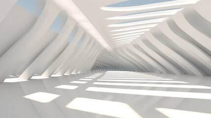 Modern architecture background, Empty white open space interior with light.