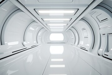 Obraz premium White Futuristic empty room.