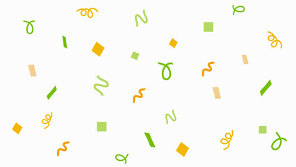 紙吹雪とリボンの背景　 
背景白色