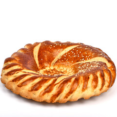 Flatbread from tandoor on a white background