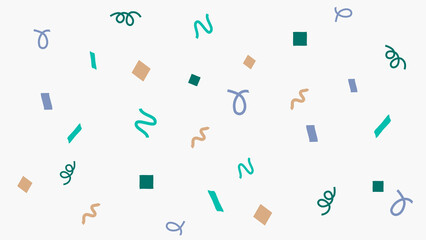 紙吹雪とリボンの背景　 
背景白色