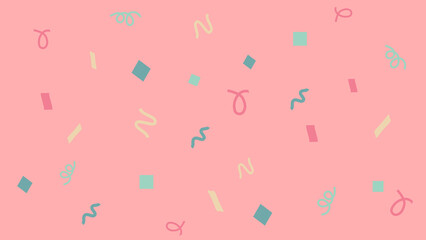 紙吹雪とリボンの背景　
色背景