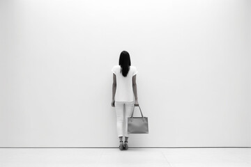 template woman shopping fashion white buy market retail bag layout purchase. Generative AI.