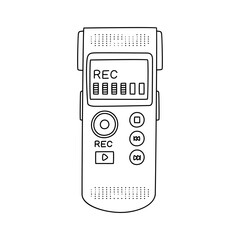 Fototapeta premium Vector hand drawn portable voice recorder icon. Voice Recorder Doodle style