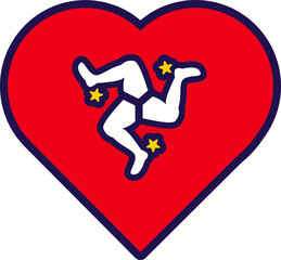 Sicily Flag Festive Patriot Heart Outline Icon