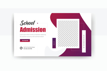 School admission banner and YouTube thumbnail design  - obrazy, fototapety, plakaty