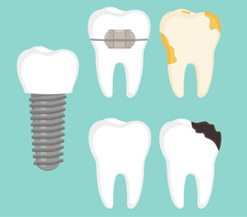Different state of teeth vector illustration