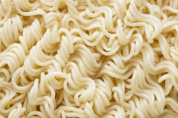 Instant noodles close-up. Top view