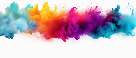 Fototapeta na wymiar Colorful rainbow holi paint color powder explosion