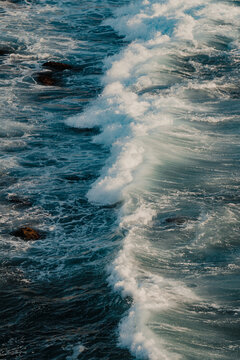 Close up of a wave breaking at Bronte Beach