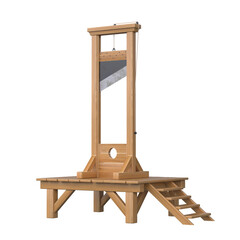 Guillotine isolated from background 3d rendering