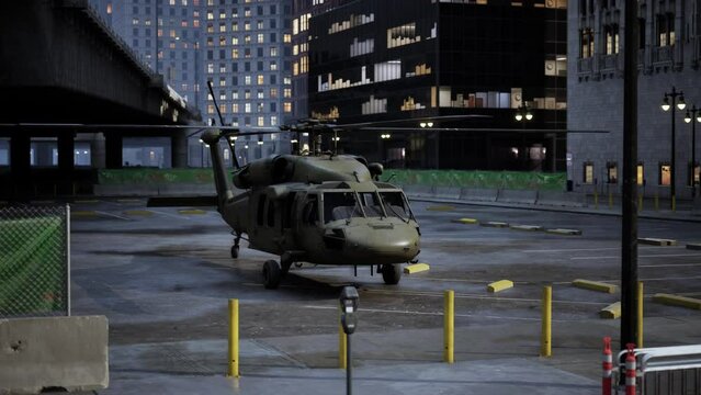 Military helicopter in New York City