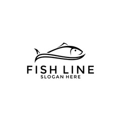 Fresh Fish Line icon vector, Fish logo template