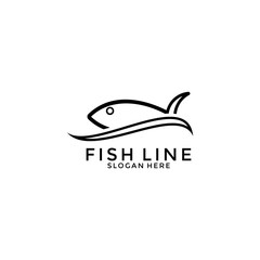 Fresh Fish Line icon vector, Fish logo template