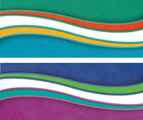 Brightly colored borders made from dyed leather