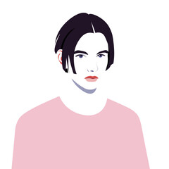 Fancy guy student. A portrait of a stylish teenager. Fashion model. The avatar for social media. Vector illustration in flat style.