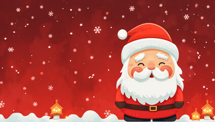Funny Santa Claus greeting card in happy holidays concept. AI generated