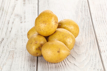 Raw young baby potato heap